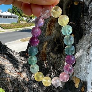 Mixed Color Fluorite Bead Bracelet